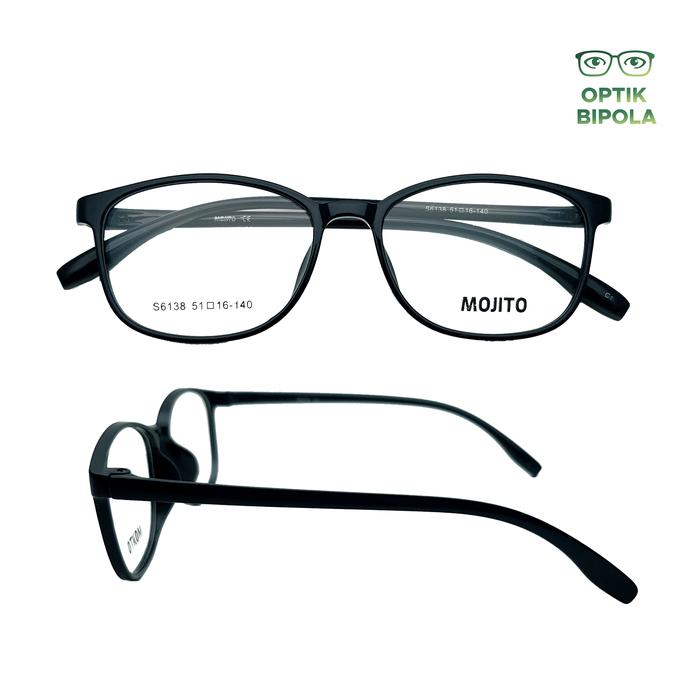Frame Kacamata Mojito Photochromic Anti Radiasi Minus 6138 Unisex Pria Wanita Murah Korea Hitam Pola
