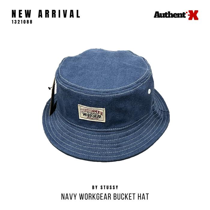STUSSY CANVAS WORKGEAR BUCKET HAT - NAVY | ORIGINAL