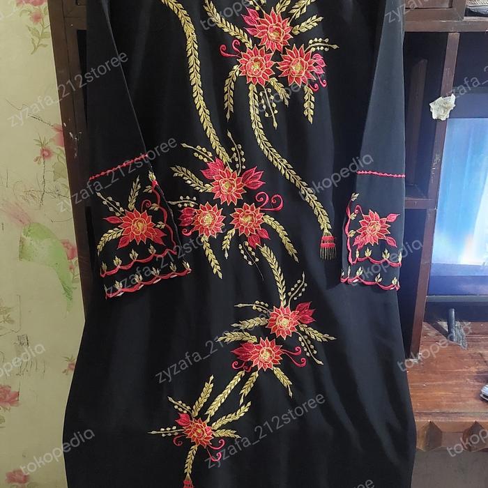 gamis abaya hitam bordir (pl)
