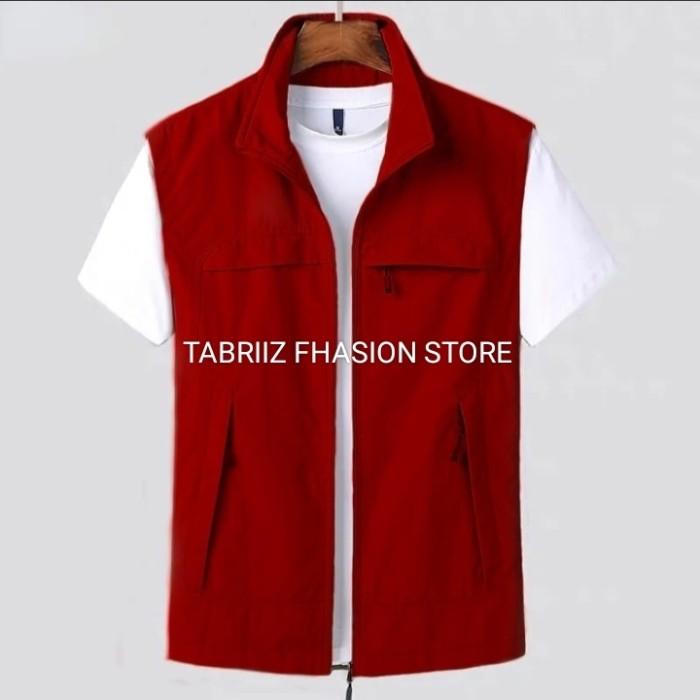 Rompi pria Terlaris keren/Rompi pria_Merah_L