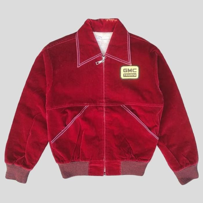 JAKET NASCAR RACING VARSITY BOMBER RETRO VTG VINTAGE VELVET SUKAJAN GM