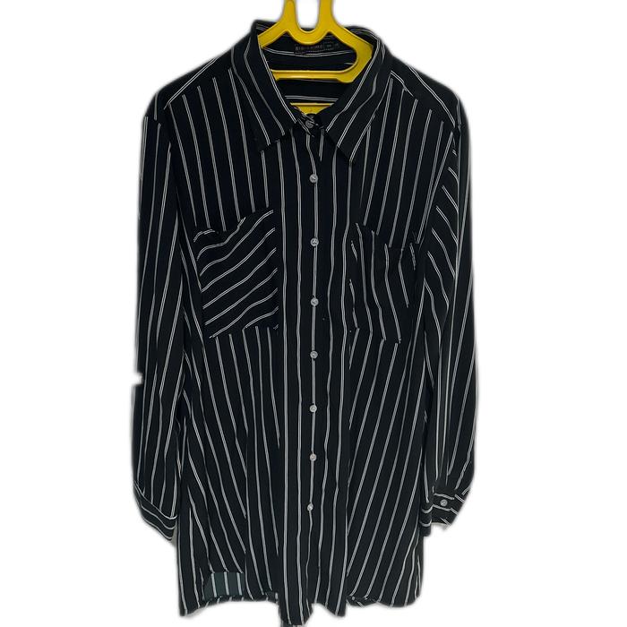 Preloved Kemeja Bigissimo Hitam stripe Putih