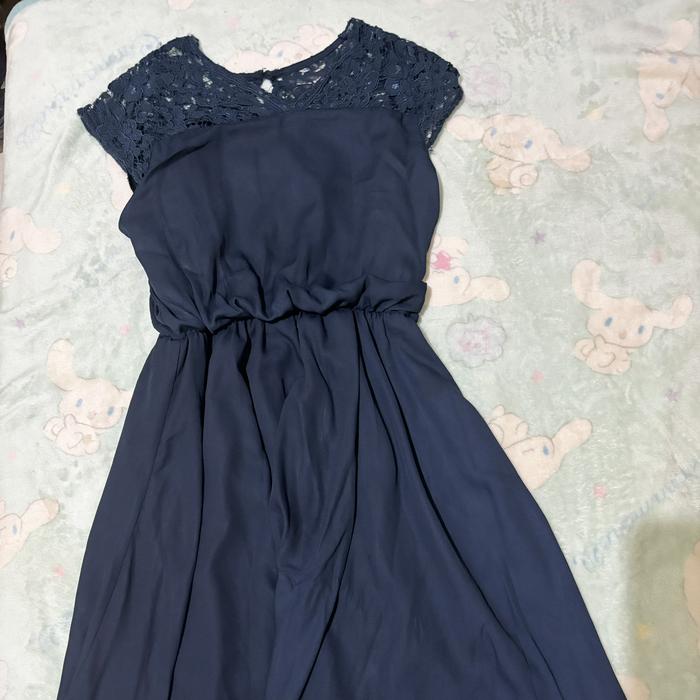 ARROW Dress maxi arrow asimetris biru kawaii japan