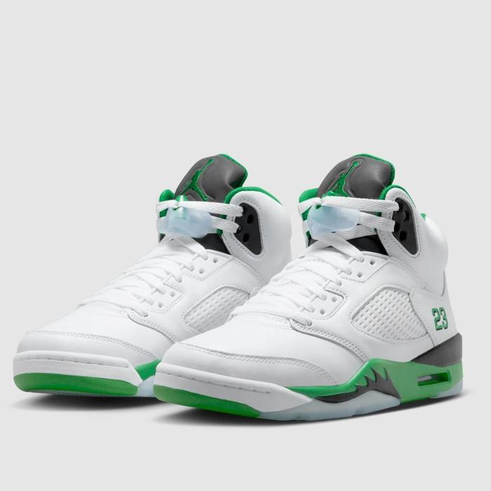 NIKE WOMEN'S SHOES - NIKE AIR JORDAN 5 RETRO - WHITE/LUCKY GREEN-BLACK
