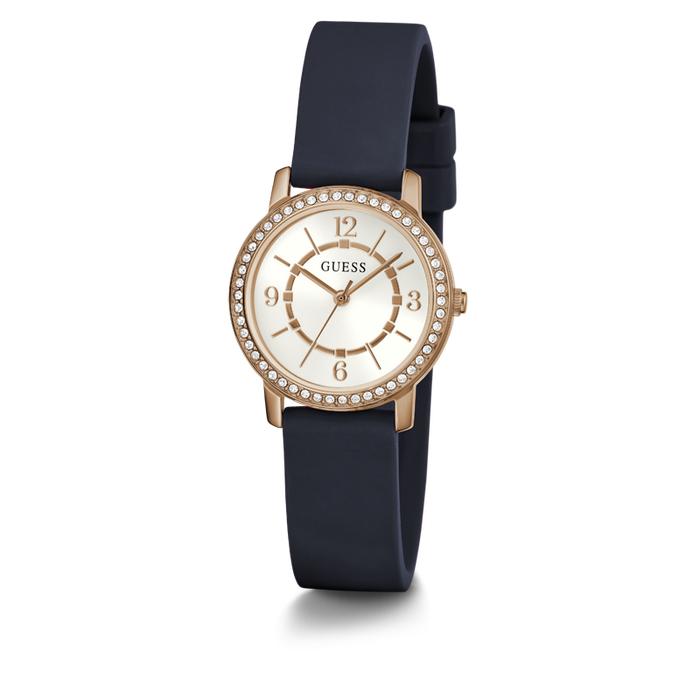 Guess GW0469L2 White Dial Navy Blue Silicone Strap