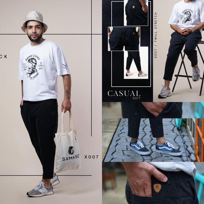 SAMASE SIRWAL DOUBLE POCKET X007 HITAM CELANA SIRWAL PREMIUM TWILL