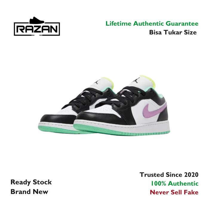 Air Jordan 1 Low Violet Shock Black White Purple (GS) 100% Authentic