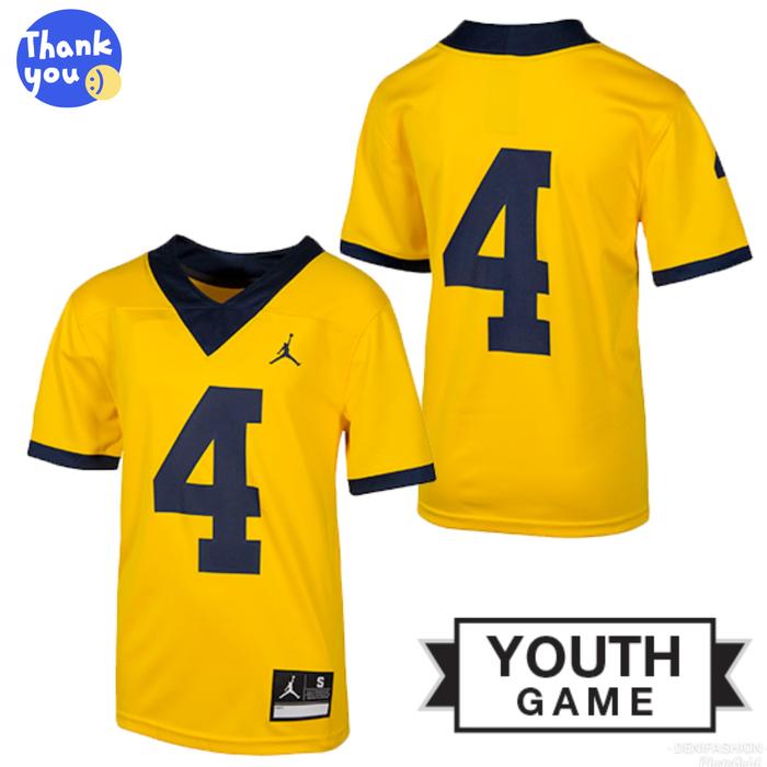 Jersey NFL Anak 9-15 Tahun Original JORDAN MICHIGAN WOLVERINES #4
