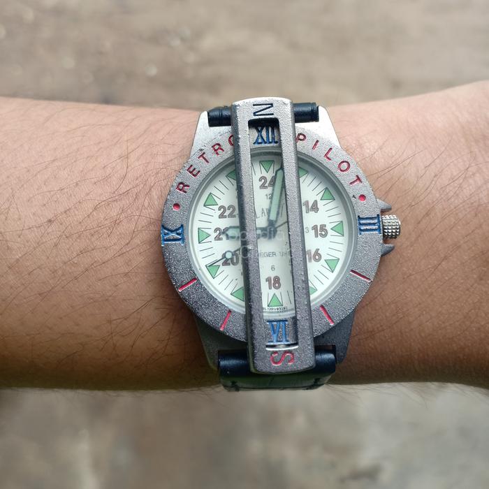 Jam Tangan Pria Men LAWES RETRO PILOT COMPAS Analog Quartz