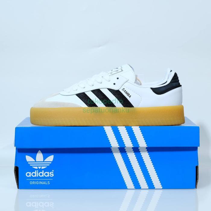 Sepatu Sneakers Pria Dewasa Adidas Samba Cloud Black White Gum BNWB