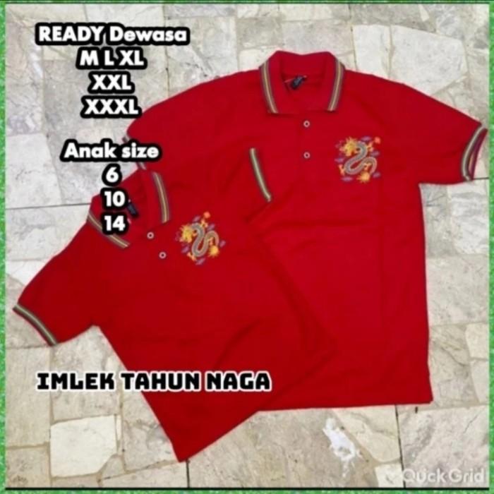 Baju Imlek pria wanita anak perempuan couple kaos Imlek merah tahun