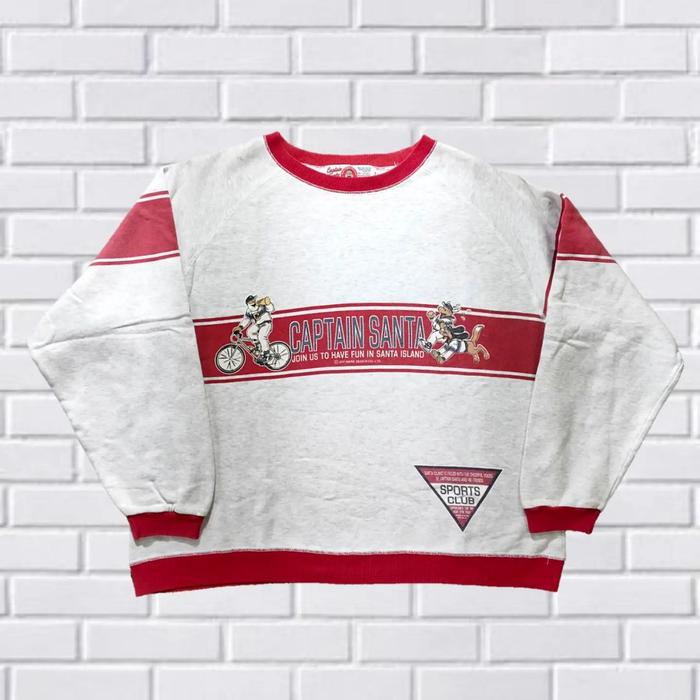 CREWNECK CAPTAIN SANTA, SIZE M (SECOND BRANDED) ABU-MERAH, CN0085