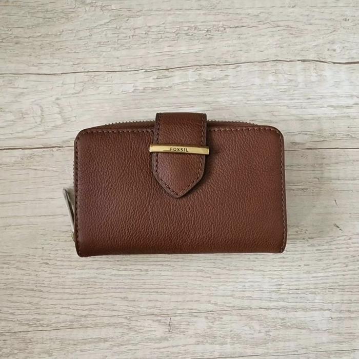 dompet wanita fossil bryce mf wallet medium brown ej