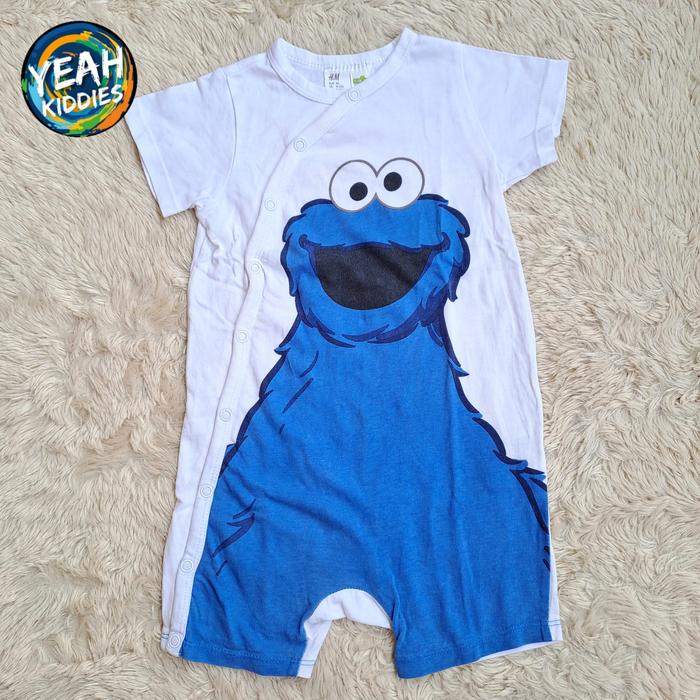 JUMPER ROMPER HnM SESAME STREET BABY ANAK BAYI SIZE 9 12 18 BULAN