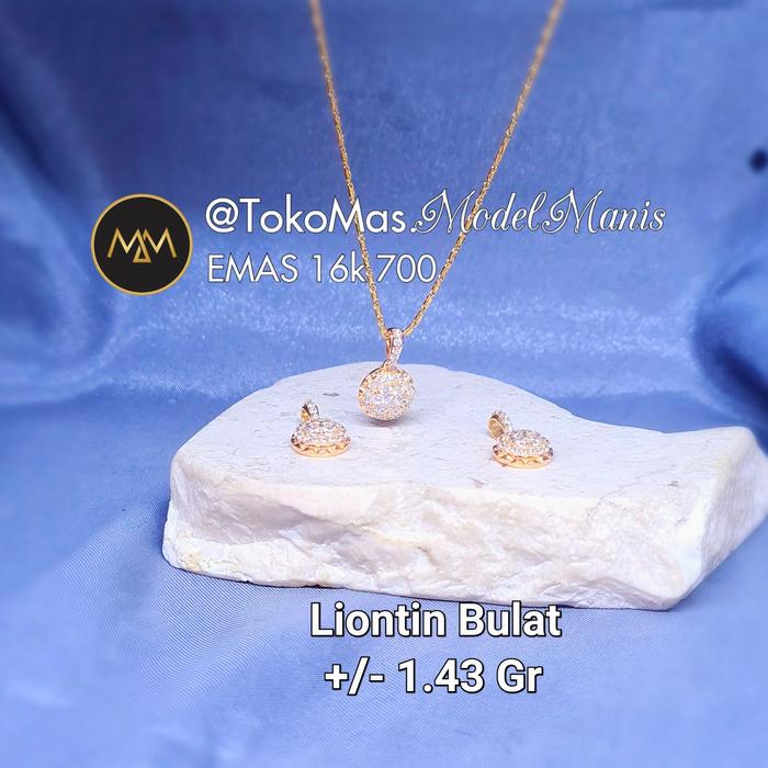 Liontin Roxe bulat emas kuning 700 kadar 16k