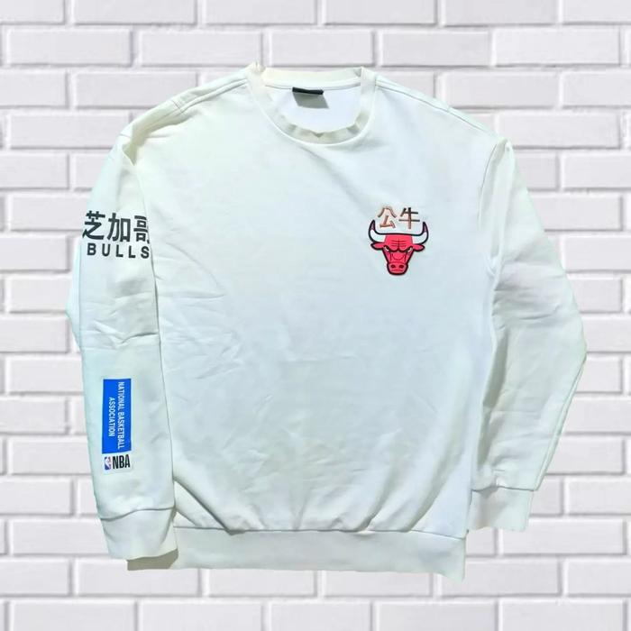 CREWNECK NBA BULLS, SIZE L (SECOND BRANDED) PUTIH, CN0093