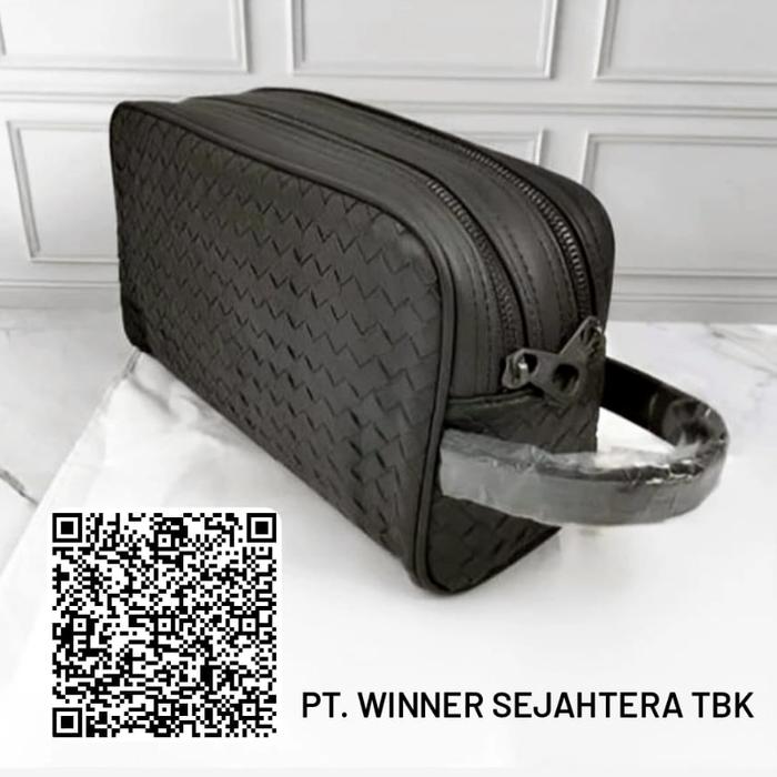 Clutch Pouch Gold Pria Boven Mirror Original Kulit