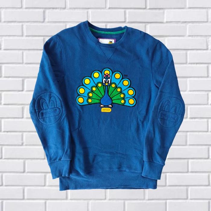 CREWNECK PANCOAT MERAK/PEACOCK SIZE M (SECOND BRANDED), BIRU, CN0096