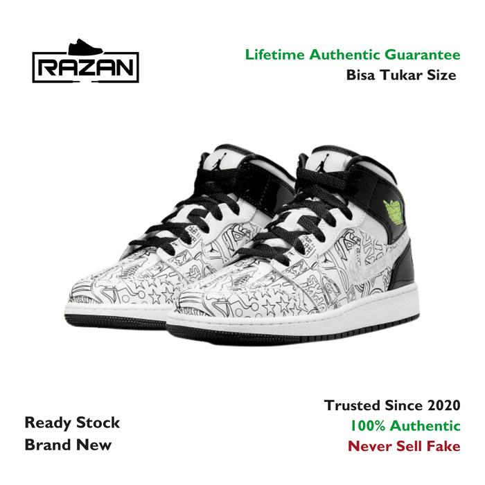 Air Jordan 1 Mid SE Diy (GS) 100% Authentic