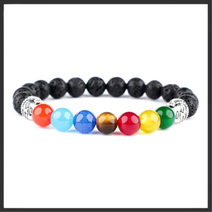 Gelang Batu Natural Lava 7 Cakra