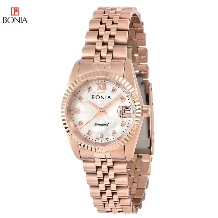 Bonia Diamond B10552-3553 Jam Tangan Analog Wanita - Rosegold