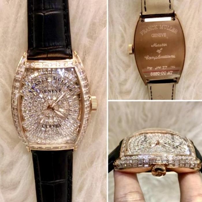 jam tangan pria frank muller geneve ETA series diamond rose gold kul