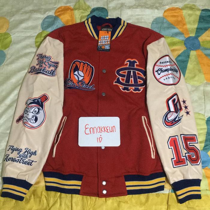 JACKET VARSITY AEROSTREET BASEBALL MERAH