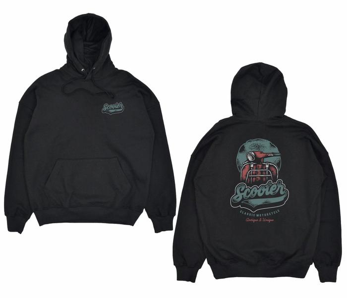 JAKET HOODIE MOTOR CLASSIC VESPA SCOOTER BIG SIZE JUMBO