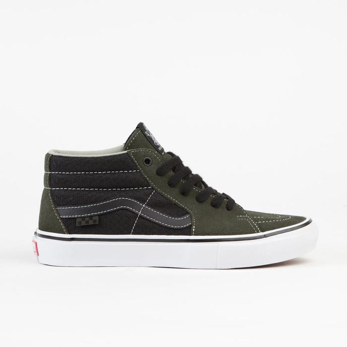 Vans x Grosso Sk8 Mid Skate Black Forest Green ORIGINAL RESMI