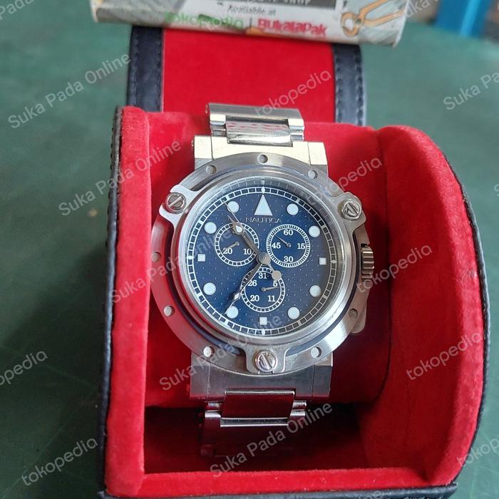 Jam tangan bekas pria quartz steel case Nautica 48mm original