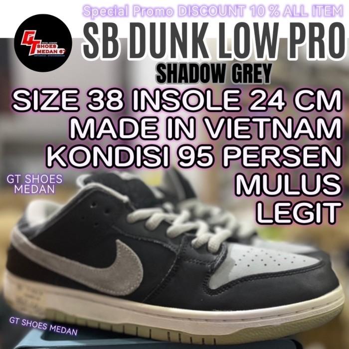 SB Dunk Low Pro shadow grey size 38 insole 24 cm made in Vietnam