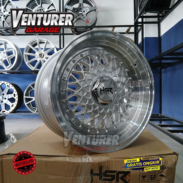 Velg Concave Ring 15 HSR RS Pcd 8x100-114 Silver Mobil Yaris Agya Ayla