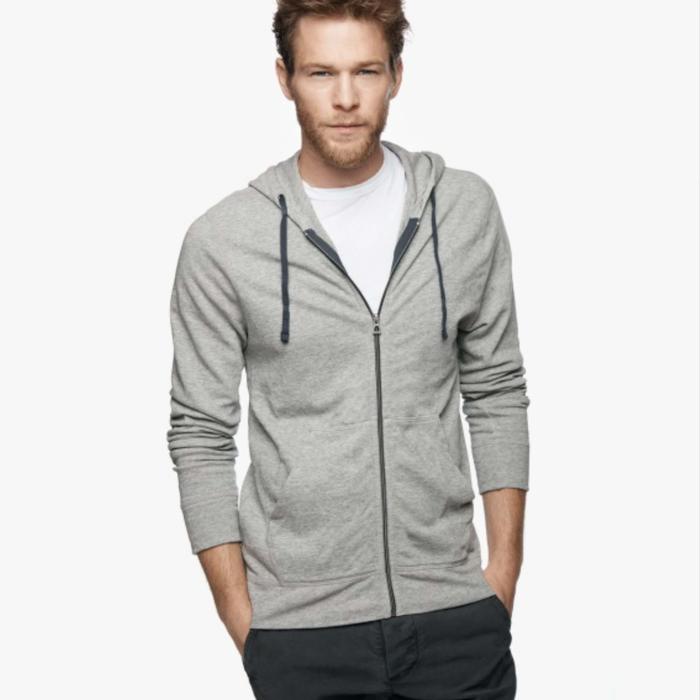 jaket hoodie zipper james perse designer made in usa