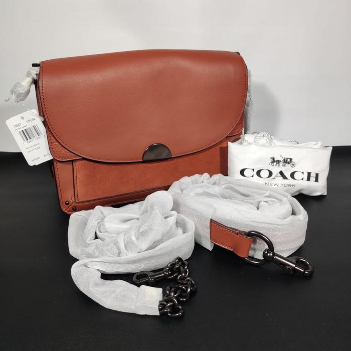 Nwt tas C*oach dreamer shoulder crossbody bag saddle best seller