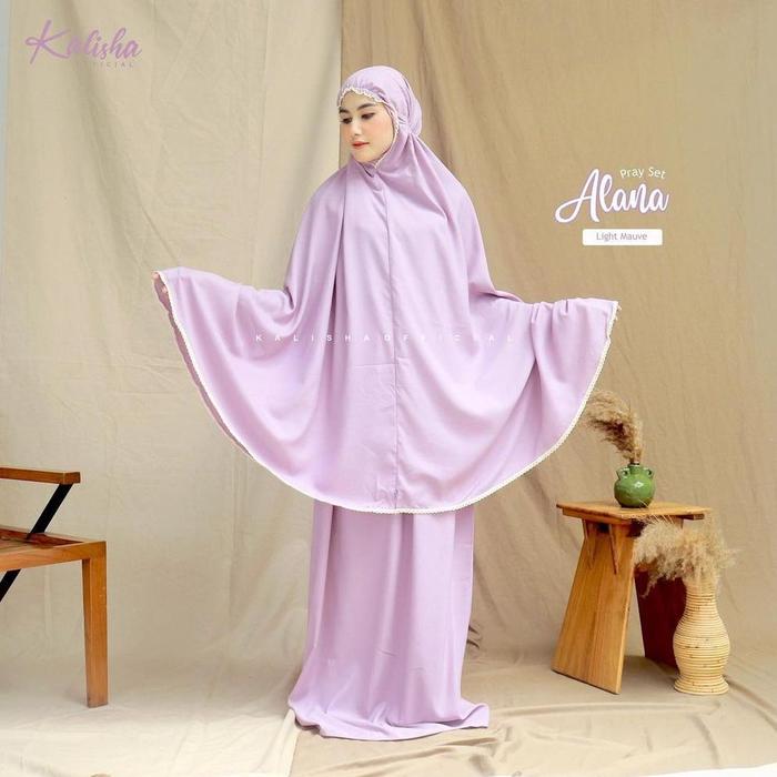 Mukena Dewasa Mukena Katun Polos Renda Rajut Alana Series Premium