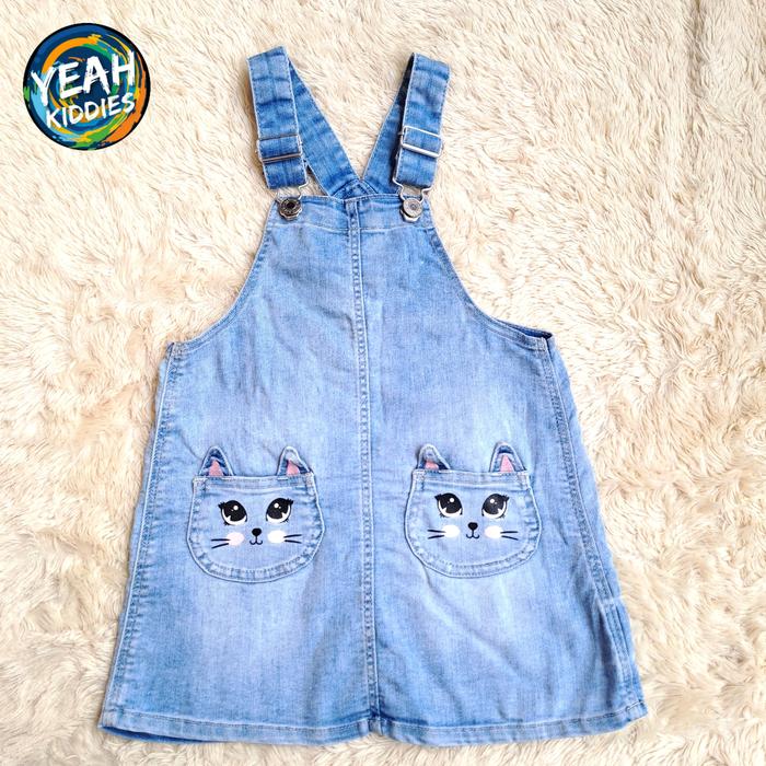 PRELOVED OVERALL DENIM DRESS HnM KIDS ANAK PEREMPUAN SIZE 2 3 TAHUN