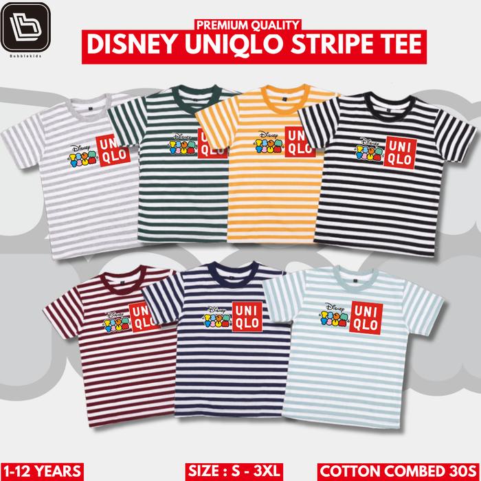 Kaos Salur Anak - Baju Strip Motif Tsum Tsum Uniqlo - Baju Garis Garis