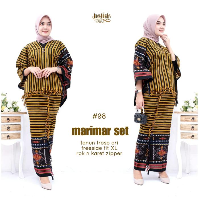 Marimar set rok cantik bhn tenun Troso premium ld 120 lp 110