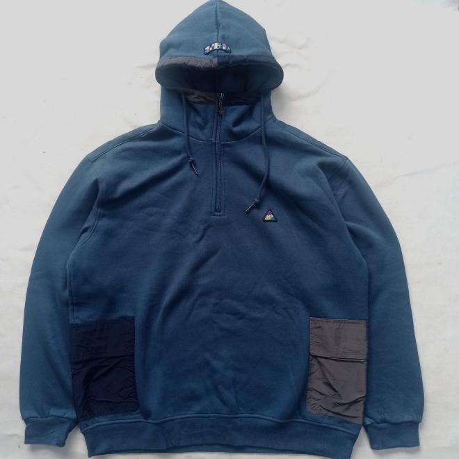 hush puppies halfzip hoodie pullover casual tritone XL