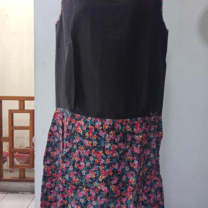 Promo Baju Blouse Wanita Triset Ori Black Flower  Size  M