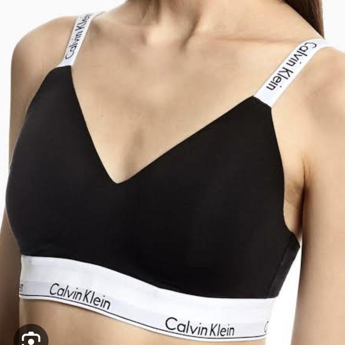 Calvin Klein Modern Cotton Lightly Lined Bralette In Black