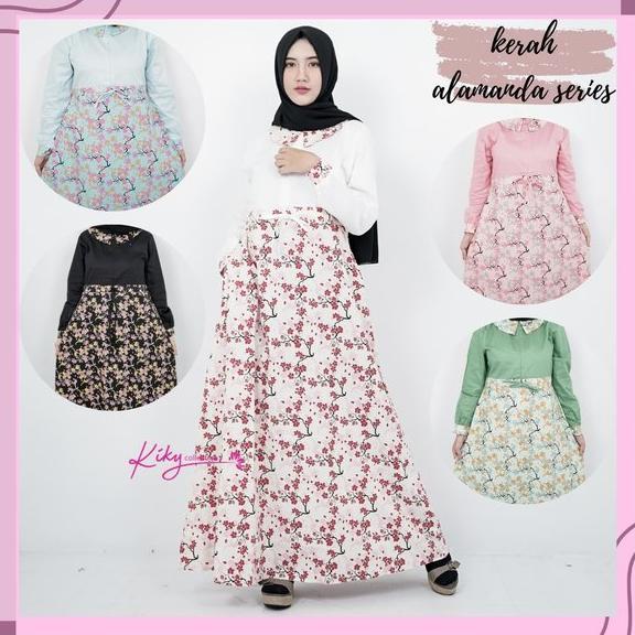 Gamis Katun Jepang Kerah Alamanda KIKY COLLECTION