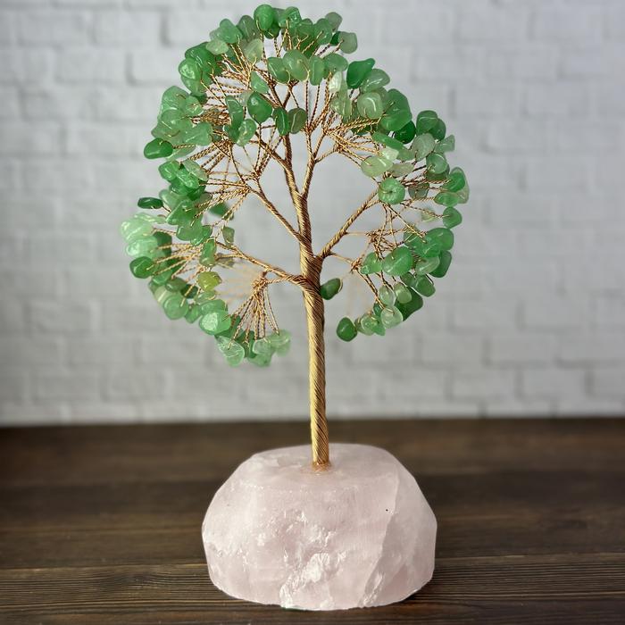 Pohon crystal batu hoki Green aventurin pot batu Rose Quartz alami