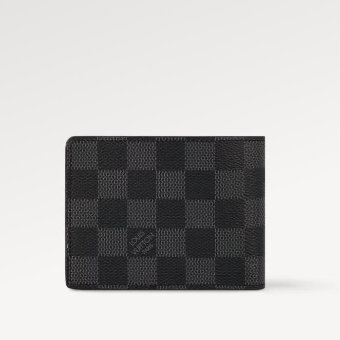 Dompet Pria Man LV Louis Vuitton Slender wallet Blue Damier Graphite