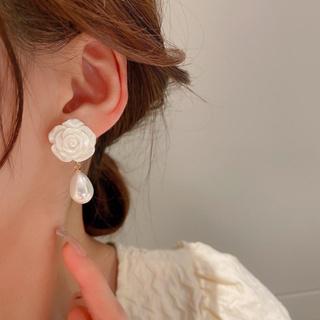 Earings rose tear big / anting mawar air pearl / anting mawar korea