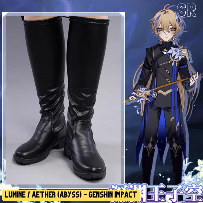 SCARLEDEPT | Lumine Aether PO Genshin Impact Cosplay Boots Sepatu