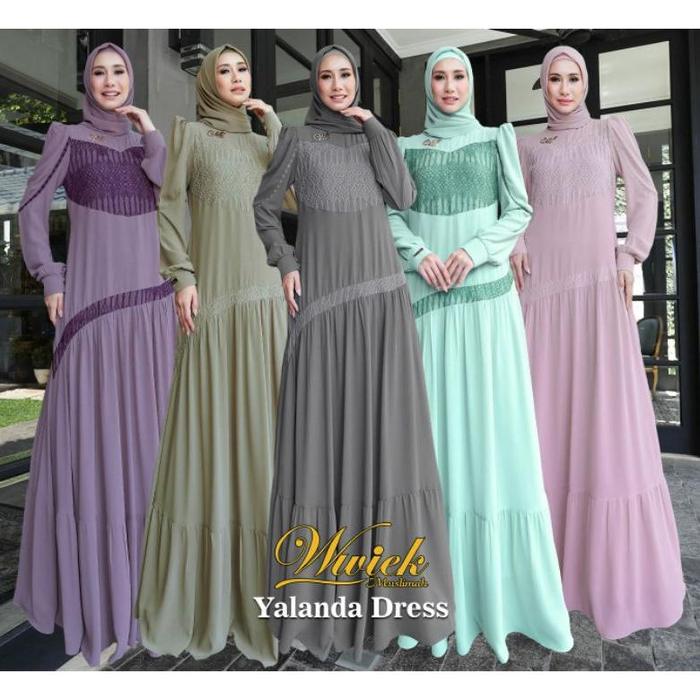 Yalanda Dress Ori by Wwiek Muslimah / Gamis Set Syar’i / Gamis Pesta