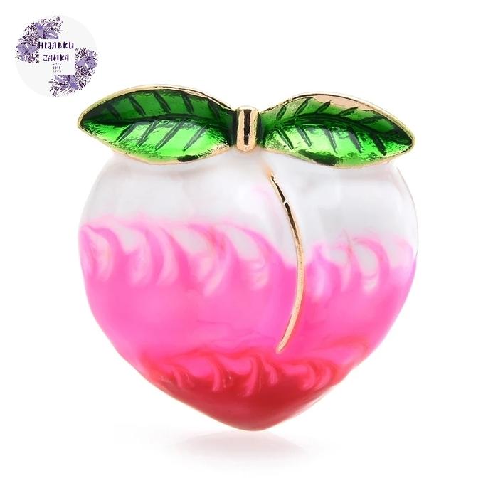 bros buah persik peach fruit brooch