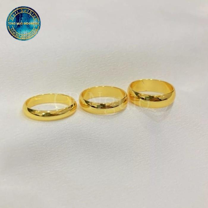 Cincin Emas Asli 24 karat Model Polos