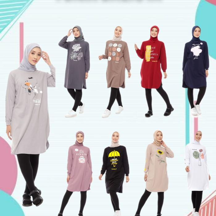 Tunik Calista / Mareema / Tunik Kaos Wanita Muslim Jumbo